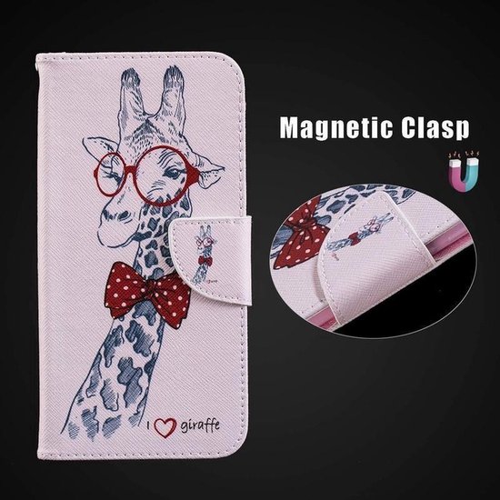 XS Bookcase hoesje iPhone XS Max avec imprimé - Girafe