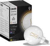 Calex Slimme Verlichting - Wifi LED Filament Lamp - Ø 12,5cm - E27 Globe Lichtbron - Dimbaar - Warm Wit - 7,5W