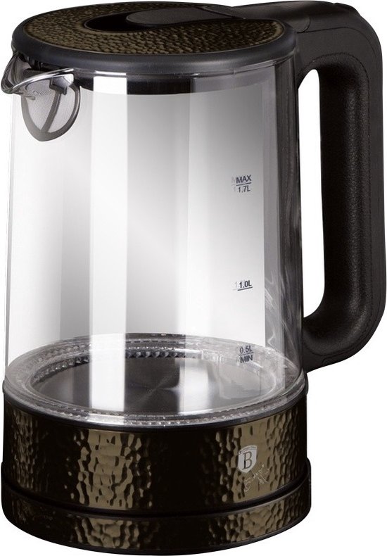 Berlinger Haus 9096 - Waterkoker Shiny Black - 1,7 Liter - 2200w - Glas