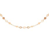 YO&NO - Ketting - Zilver rose verguld - Fantasie schakel - 4,0 mm - 40 + 4 cm - Sieraden vrouw - Zilver 925