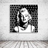 Pop Art Marilyn Monroe Canvas - 90 x 90 cm - Canvasprint - Op dennenhouten kader - Geprint Schilderij - Popart Wanddecoratie