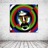 Frank Zappa Art Acrylglas - 100 x 100 cm op Acrylaat glas + Inox Spacers / RVS afstandhouders - Popart Wanddecoratie