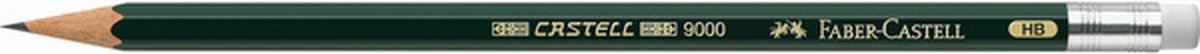 Faber-Castell grafietpotlood - serie 9000 - HB - met gum - FC-119200