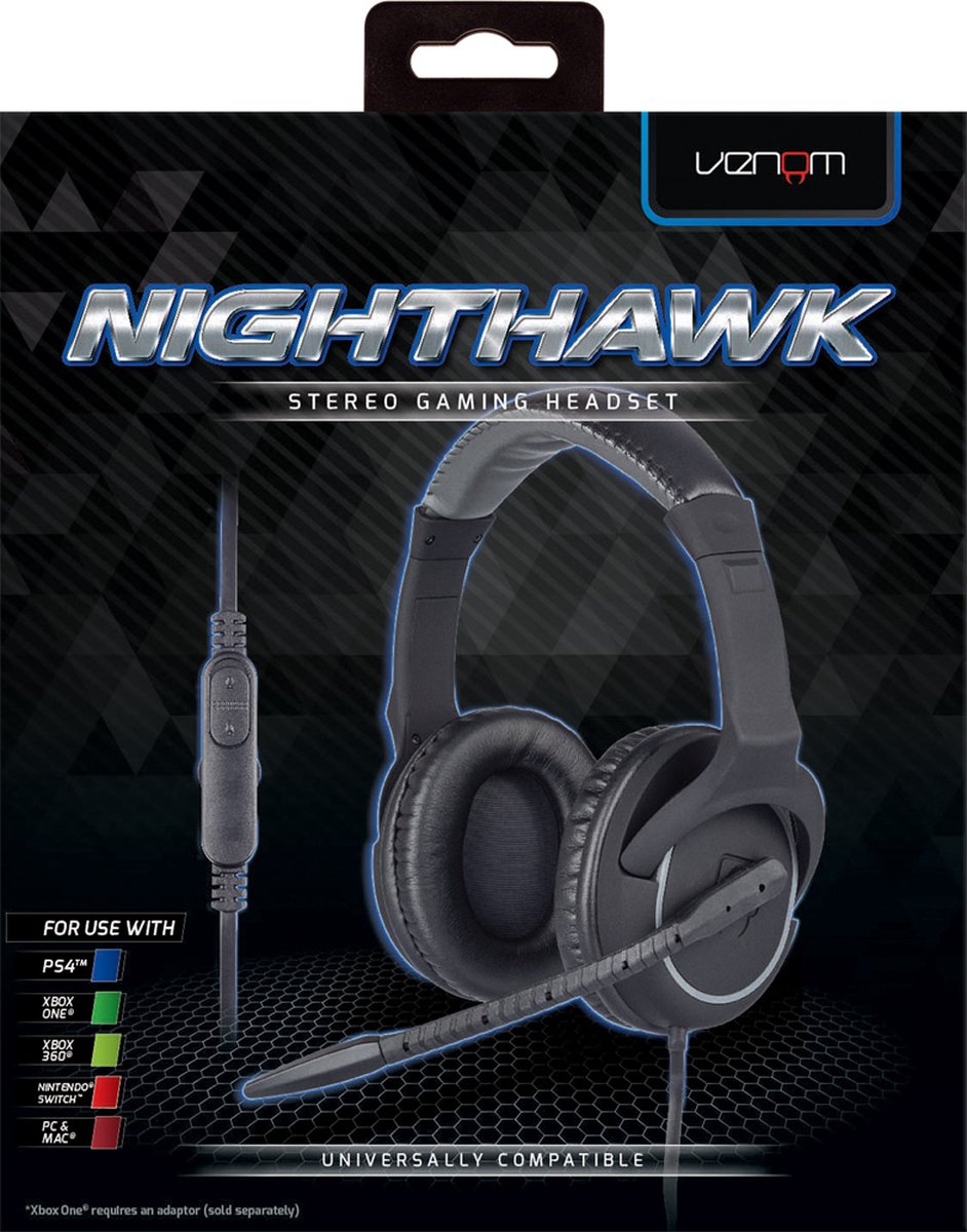 Venom Nighthawk Stereo Gaming Headset voor PS4/Xbox One/Switch/PC & Mac