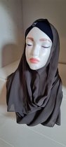 Instant Hijab | Hoofddoek | Comfortabele Omslagdoek | Chiffon | One Size | Grijs