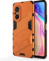 Voor Honor 50 SE Punk Armor 2 in 1 pc + TPU schokbestendig hoesje met onzichtbare houder (oranje)