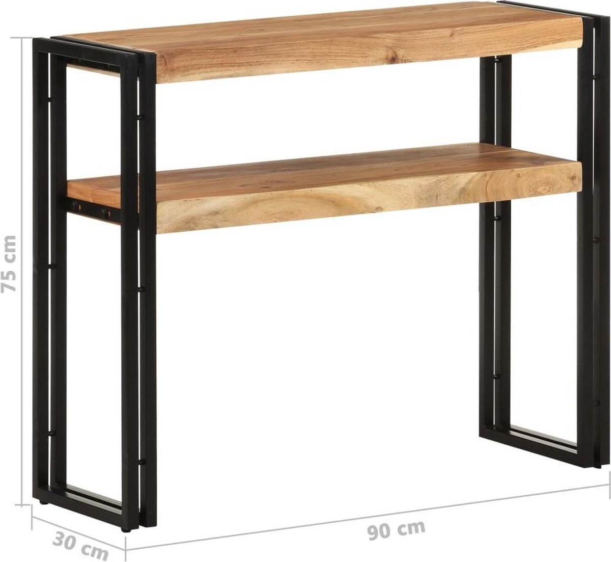 vidaXL Wandtafel - 90x30x75 - cm - massief - acaciahout Bruin