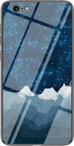 Sterrenhemel geschilderd gehard glas TPU schokbestendig beschermhoes voor iPhone 6s Plus / 6 Plus (Star Chess Rob)