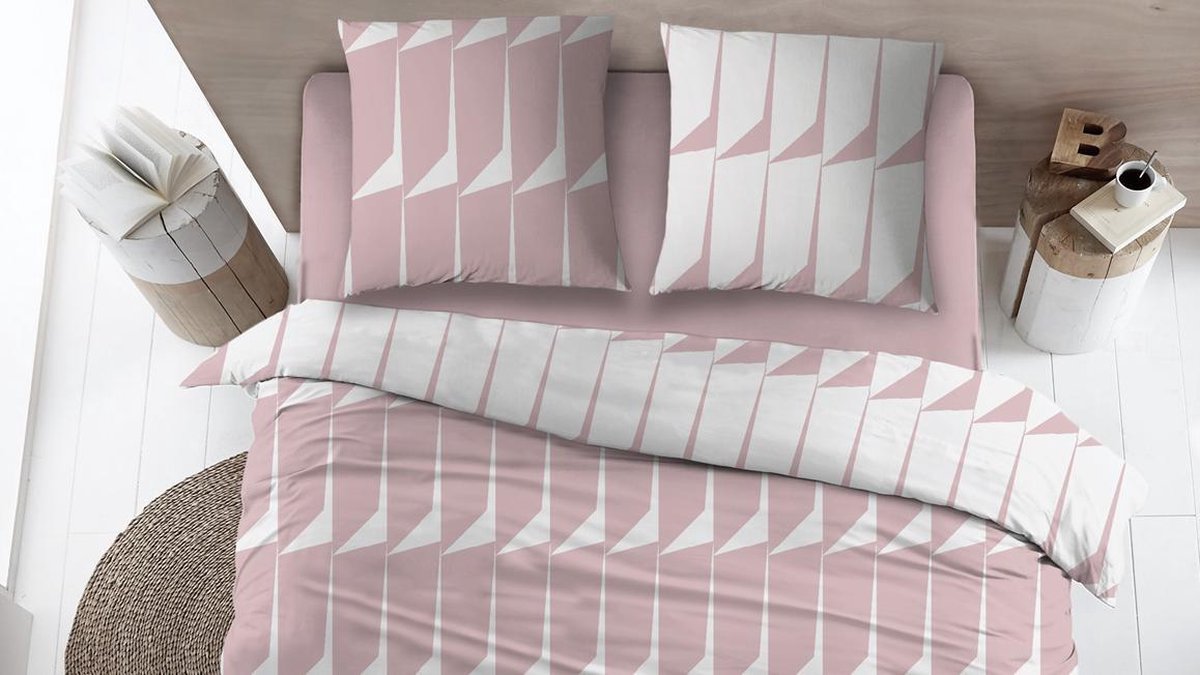 Snoozing Roxan - Dekbedovertrek - Lits-jumeaux - 260x200/220 cm - Rose