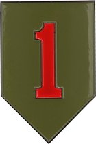 Metalen logo/schildje 1st Infantry Division - 8x5,5 cm