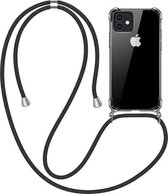iPhone 12 Pro Back Cover Hoesje met Koord - Back Cover - Silliconen - Flexibel - Koord - Apple iPhone 12 Pro - Transparant