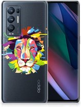 Telefoonhoesje OPPO Find X3 Neo Back Cover Siliconen Hoesje Super als Cadeautjes voor Jongens Lion Color