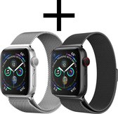 Geschikt Voor Apple Watch Bandje - Horloge Band Voor Apple Watch 38/40 mm Milanees - Zwart/Zilver