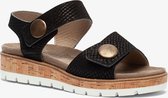 Hush Puppies suede dames sandalen - Zwart - Maat 38 - Echt leer - Uitneembare zool