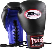 Twins BGLL-1 Bokshandschoenen met Veter - Zwart / Blauw - 12 oz.