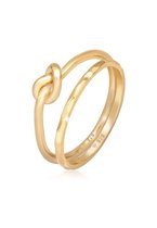 Elli Dames Ring Dames Duo Knot Trend Basic Minimal in 925 Sterling Zilver Verguld