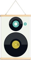 JUNIQE - Posterhanger LP vs. EP -40x60 /Geel & Turkoois