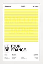 JUNIQE - Poster met houten lijst Maillot Jaune -13x18 /Geel & Wit
