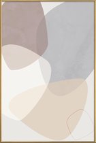 JUNIQE - Poster met kunststof lijst Graphic 192 -30x45 /Bruin & Grijs