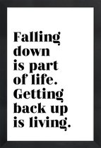 JUNIQE - Poster in houten lijst Get Back Up -20x30 /Wit & Zwart