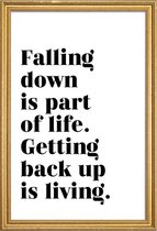 JUNIQE - Poster met houten lijst Get Back Up -20x30 /Wit & Zwart