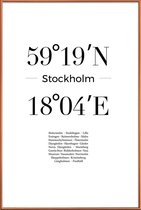 JUNIQE - Poster met kunststof lijst Stockholm -13x18 /Wit & Zwart
