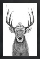 JUNIQE - Poster in houten lijst Lets Go Outside (Bw) -20x30 /Wit &