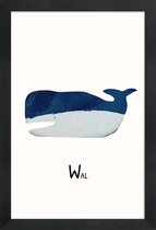 JUNIQE - Poster met houten lijst Wal -13x18 /Blauw
