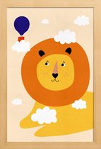 JUNIQE - Poster in houten lijst Head in the Clouds -40x60 /Kleurrijk