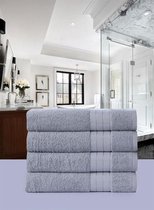 Luxe Handdoeken Set - Handdoek - Badtextiel - 50x100cm - 100% Zacht Katoen - Zilver - 4 stuks