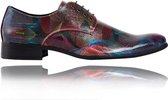 Abstract Red - Maat 48 - Lureaux - Kleurrijke Schoenen Voor Heren - Veterschoenen Met Print