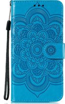 Samsung Galaxy A21 Hoesje - Mobigear - Mandala Serie - Kunstlederen Bookcase - Blauw - Hoesje Geschikt Voor Samsung Galaxy A21