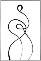 JUNIQE - Poster met kunststof lijst Figure -40x60 /Grijs & Ivoor