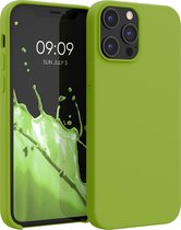 kwmobile telefoonhoesje voor Apple iPhone 12 Pro Max - Hoesje met siliconen coating - Smartphone case in groene peper