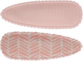 Baby haarspeldjes met stof - Pink stripes | Baby