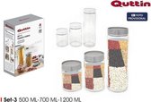 Set3 potten stapelbaar glas plastic dop qttin