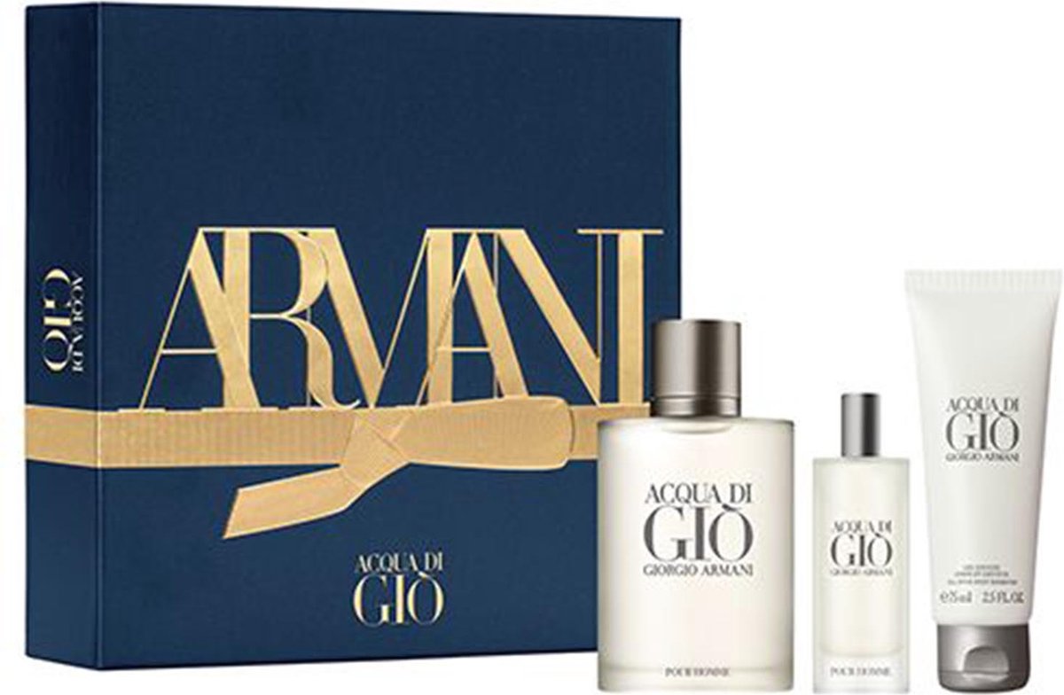 Goedkoopste Armani - Acqua di Gio Homme GIFTSET Eau de toilette Spray 100ml/Edt Spray 15ml/Shower Gel 75ml - Eau de toilette