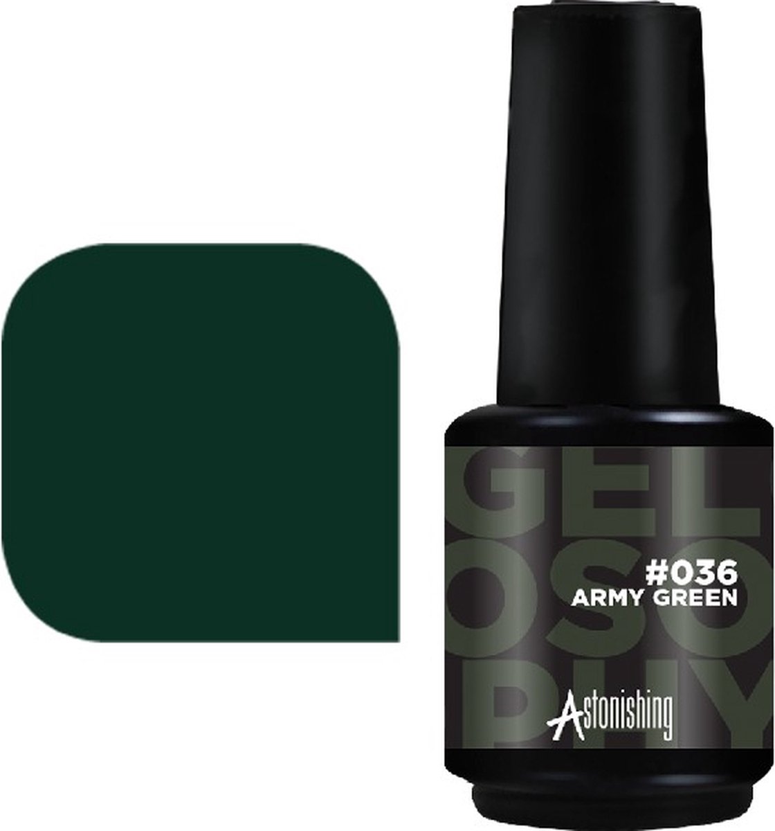 Goedkoopste Astonishing - Gellac - 036 Army Green - 15 ml - Gelosophy - UV/Led Gel - Gellak - Gelnagels - Nagellak - Gel Nails - Gelnagel producten - Gel Nagellak - Gel Nagel - Gelnagels voor Thuis - Nail art