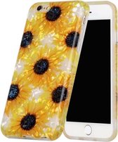 Shell-textuurpatroon TPU-schokbestendige beschermhoes met volledige dekking voor iPhone 6 Plus & 6s Plus (kleine zonnebloemen)