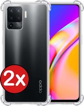 OPPO A94 Hoesje (4G versie) Siliconen Shock Proof Case Transparant - OPPO A94 4G Hoesje Cover Extra Stevig - Transparant - 2 PACK