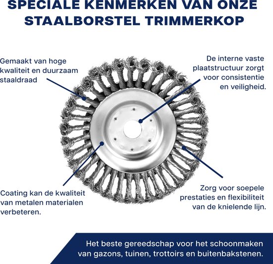 Universele Onkruidborstel - Onkruidverwijderaar - Voegenborstel - Grastrimmer - 19CM - Max. Toerental 10.000 p/m van Merkloos	 — afbeelding 4