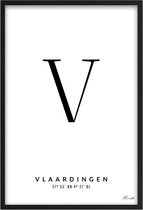 Poster Letter V Vlaardingen A3 - 30 x 42 cm (Exclusief Lijst)