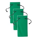 Set van 10x stuks zonnebrillen etui van stof groen 18 cm