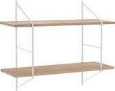 Bosen wandkast D1 wit frame, naturel planken wit.