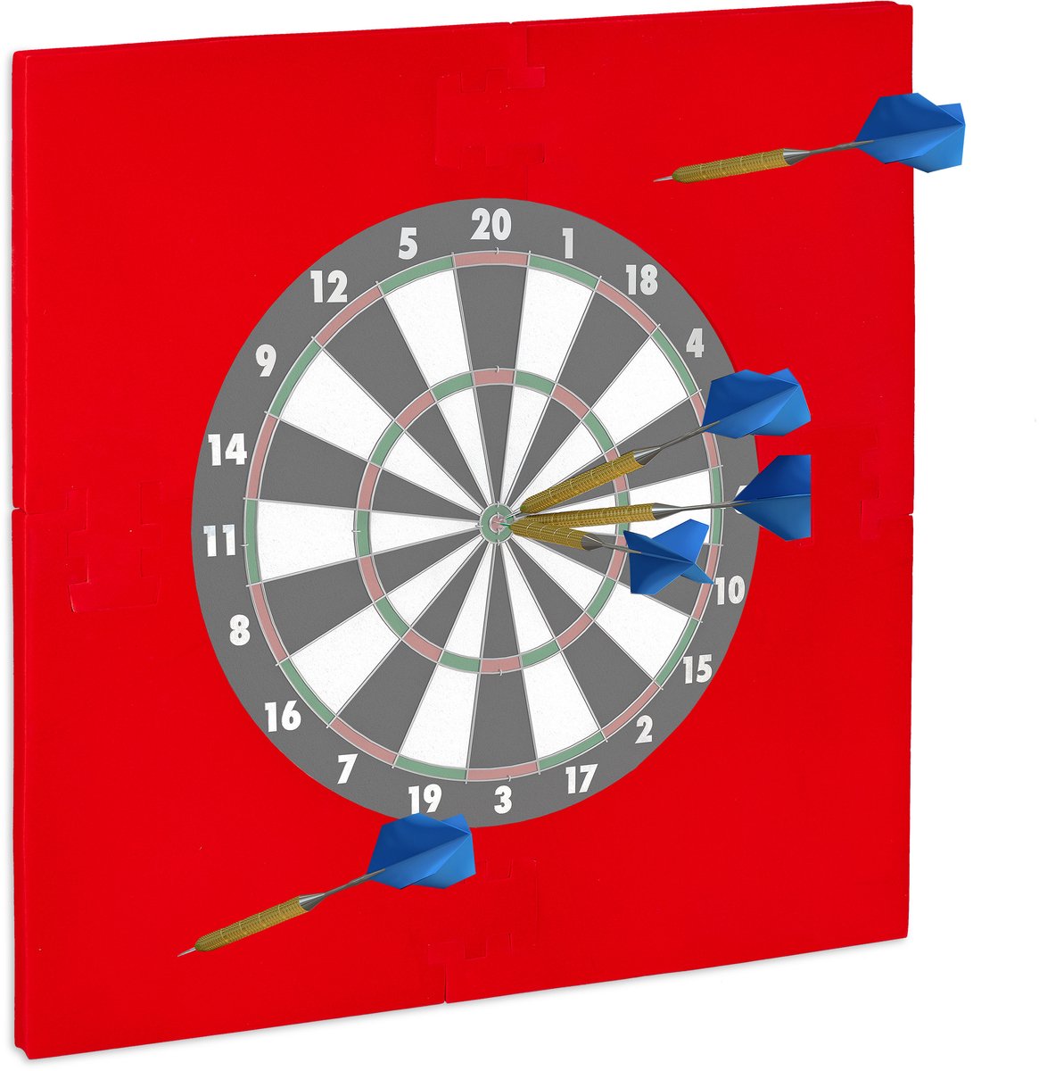 Relaxdays dartbord surround ring R6, 4-delig, 45 cm, beschermring voor darts, muurbescherming
