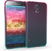 kwmobile hoes voor Samsung Galaxy S5 / S5 Neo - backcover voor smartphone - Tweekleurig design - roze / mat blauw