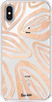 Casetastic Apple iPhone XS Max Hoesje - Softcover Hoesje met Design - Leaves Coral Print