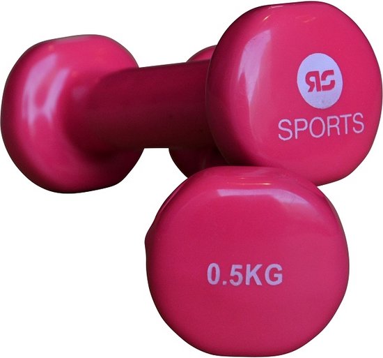 RS Sports Dumbells set - 2 x 0.5 kg dumbbells - Vinyl - Roze - RS Sports