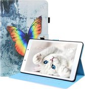Voor Samsung Galaxy Tab A 8.0 2019 SM-T290/SM-T295 Animal Patroon Horizontale Flip Lederen Case met Houder & Kaartsleuven & Fotolijst (Kleur Vlinder)