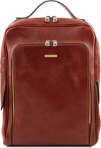 Tuscany Leather - Leren laptop rugzak 'Bangkok' - Bruin - TL141793